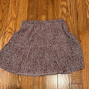flowy floral skirt - burgundy color